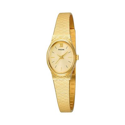 Ladies gold coloured oval dial bracelet watch pk3032x1